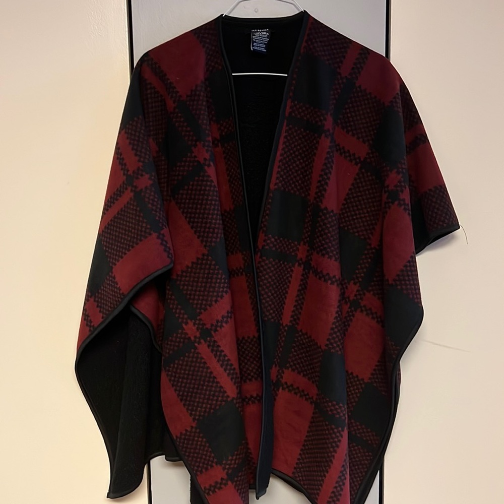 Beautiful plaid fleece poncho